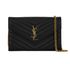 Cassandra Matelasse Chain Wallet, &pound;850, Handbags, Black, Leather, Front view